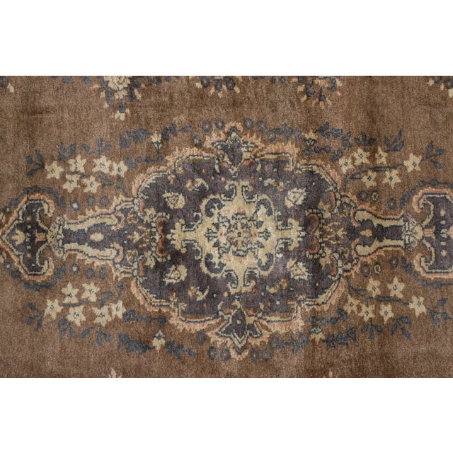 Traditional 1950s Hand-Knotted Vintage Sivas Rug in Beige-Brown With Medallion Floral Pattern For Sale - Image 3 of 6