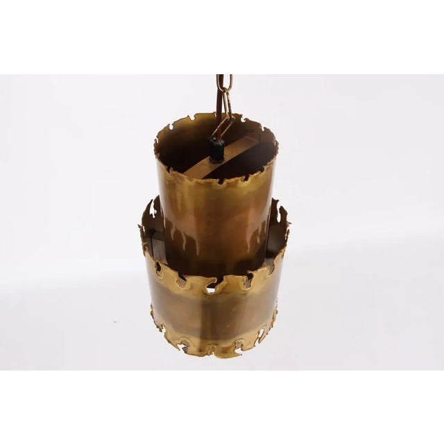 Pendant Lamp in Flame Cut Brass by Svend Aage Holm Sørensen for Holm Sørensen & Co, 1960s For Sale - Image 4 of 5