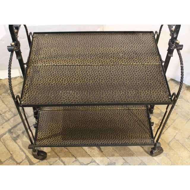 Circa 1960s French Brutalist Design Folding Bar Cart or Serving Trolley For Sale - Image 10 of 10