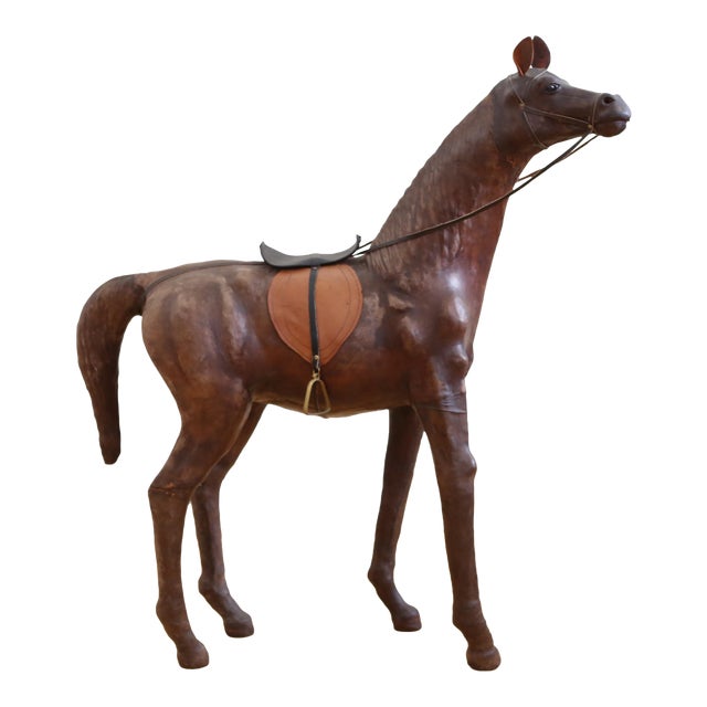 Oversized Vintage Decorative Leather Horse Chairish