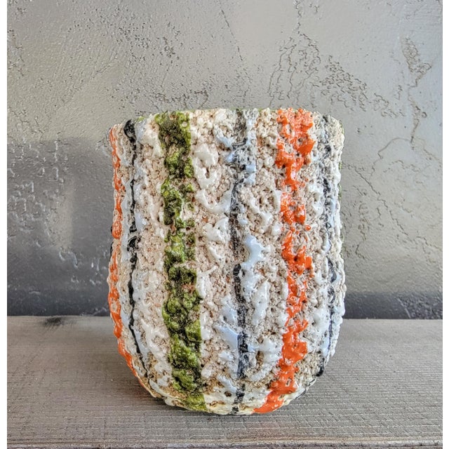 Mid-Century Modern Lava Glaze Pottery Vase Mid-Century-Modern For Sale - Image 3 of 7