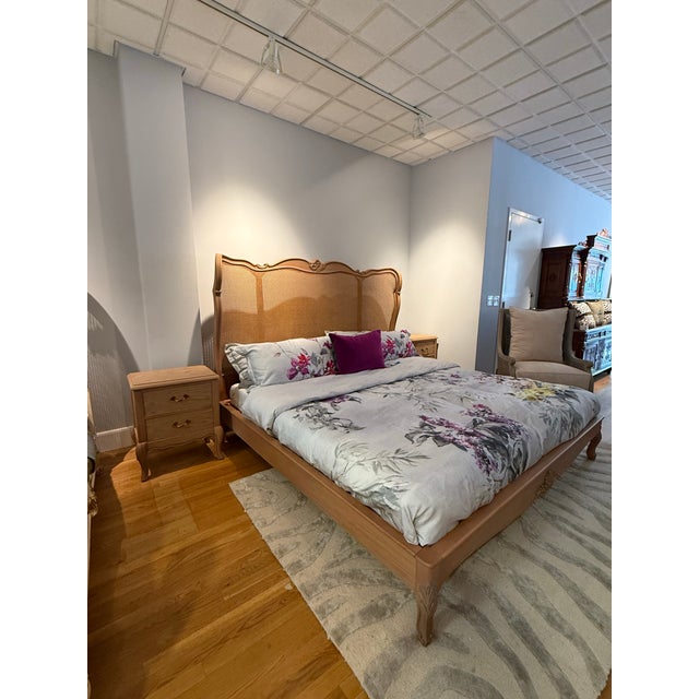Brown The Willow & Oak French Provincial Scalloped Cane Bed Frame King For Sale - Image 8 of 13