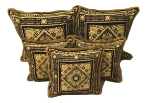 Custom Made Versace Collection Fabric Pillows - Set of 5