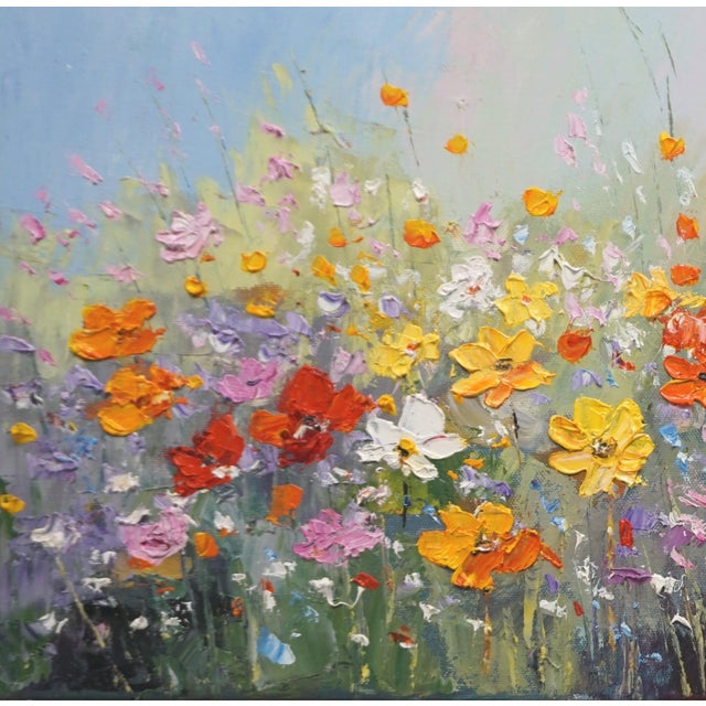 Original oil painting by Sean Wu,Fresh flowers are in full bloom.