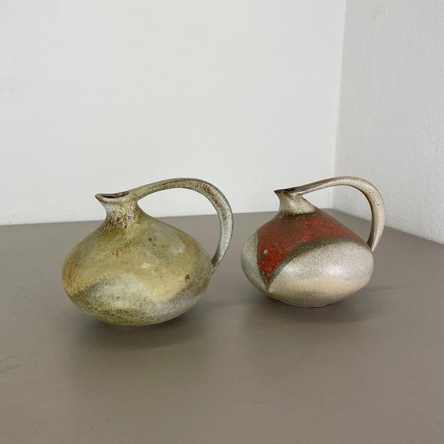 Pottery Vases 313 by Kurt Tschörner for Ruscha, Germany, 1960s, Set of 2 For Sale - Image 3 of 18