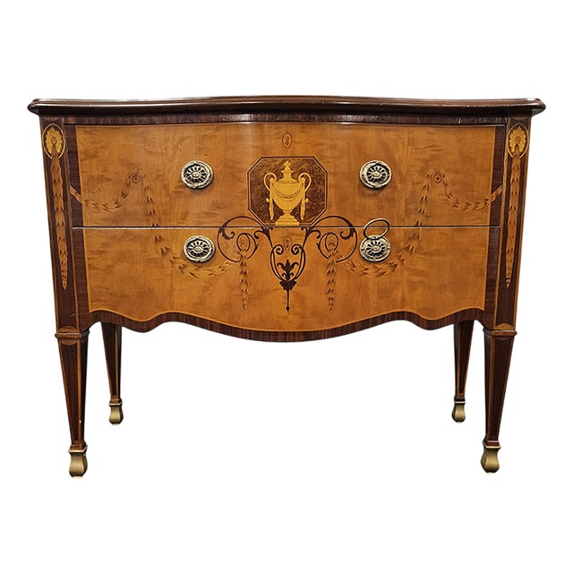 Two-Drawer Wooden Chest of Drawers For Sale