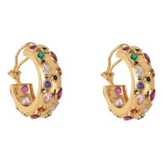 Fortuna Hoops (Purple) (Pierced French Clip) For Sale
