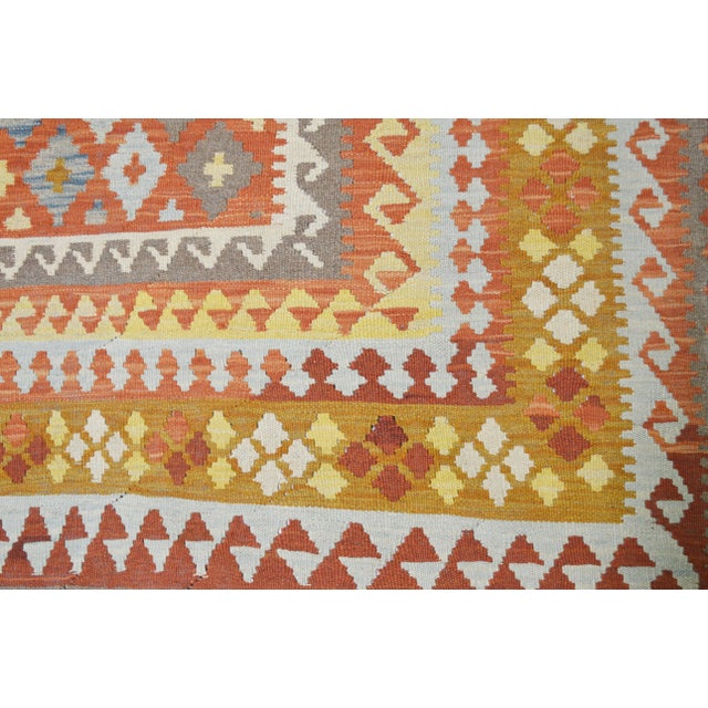 Afghan Hand Made Wool Maimana Kilim,7'11"x11' For Sale - Image 4 of 5