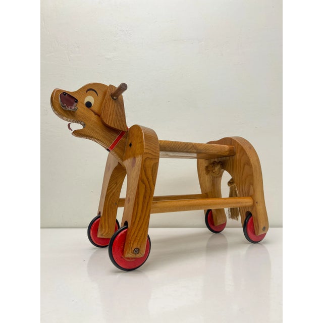 Vintage Wooden Childs Toy Dog on Wheels, 1960s For Sale - Image 12 of 12