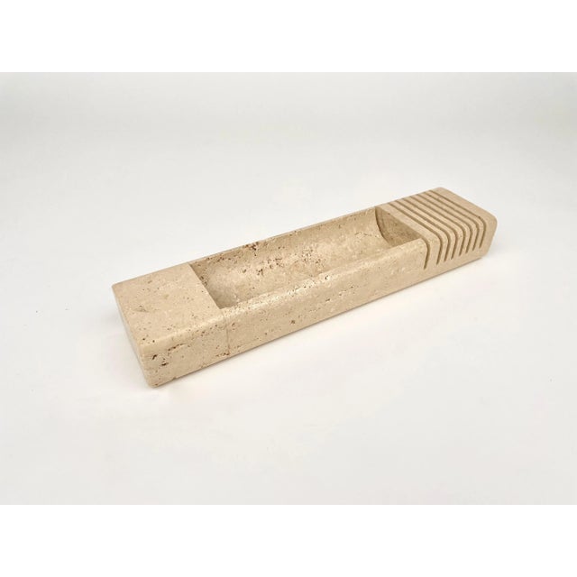 Travertine Letter & Pen Holder, Italy, 1970 For Sale - Image 3 of 17