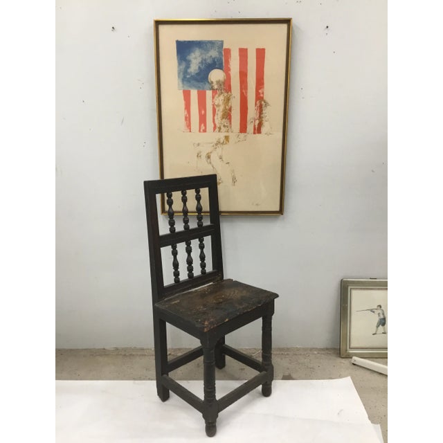 1970s Vintage Surrealistic Lithograph “Flag & Skeleton” by H. Truss For Sale - Image 11 of 13