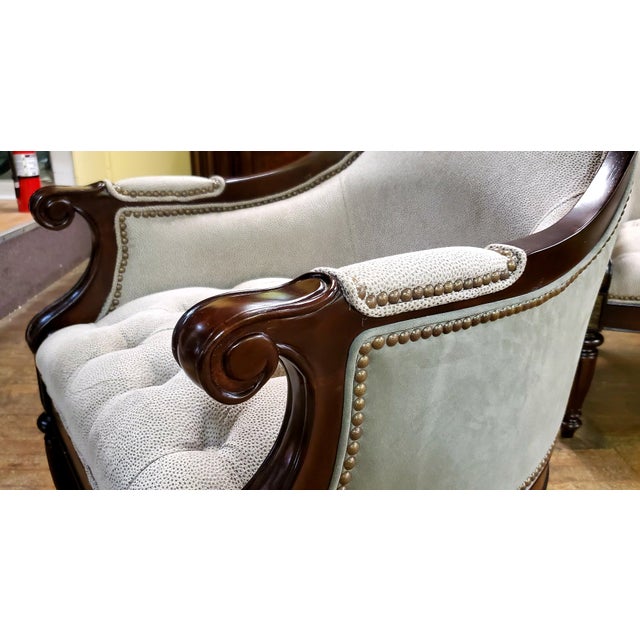 Thomasville Furniture Ernest Hemingway Anson Tufted Leather Accent Chair Chairish