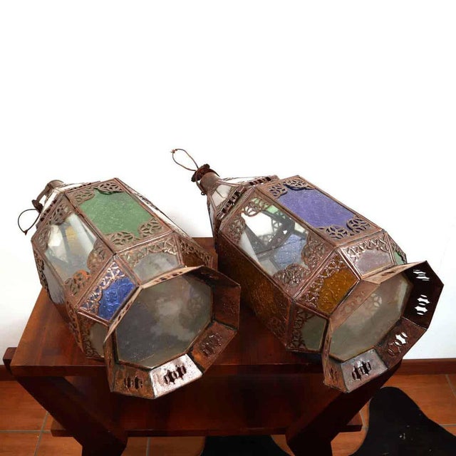 Multicolored Lanterns, Italy, 1970s, Set of 2 For Sale - Image 10 of 12