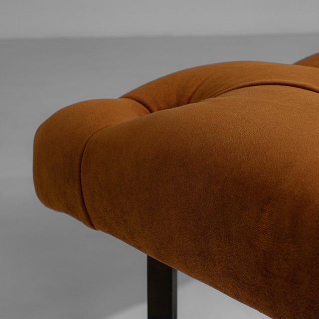 20th Century French Iron Bench With Upholstered Seat For Sale In Greensboro - Image 6 of 18