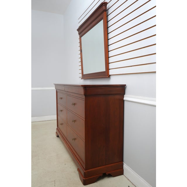 Age: C.2011 Details: Finish No.11 Marseilles Collection Solid Cherry Bracket Feet Dovetailed Drawer Construction High...