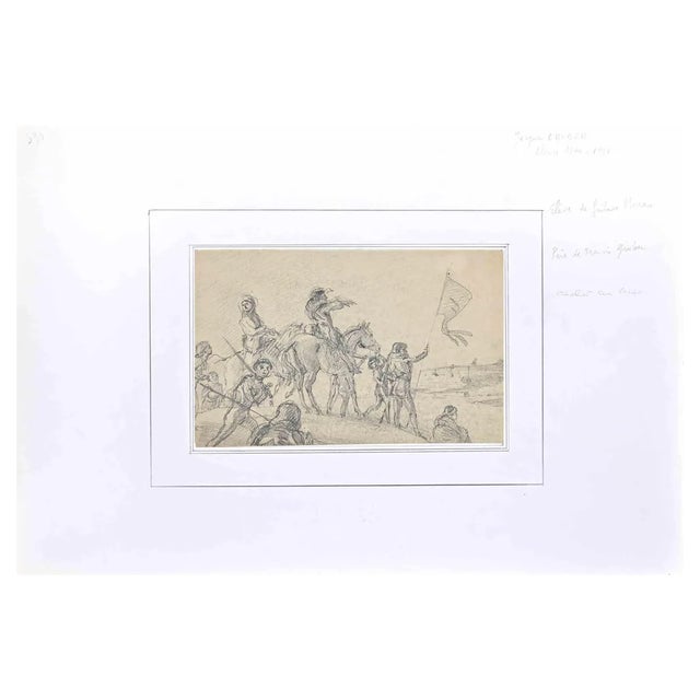 Jacques Gruber, Marching, Drawing in Pencil, Early 20th Century For Sale