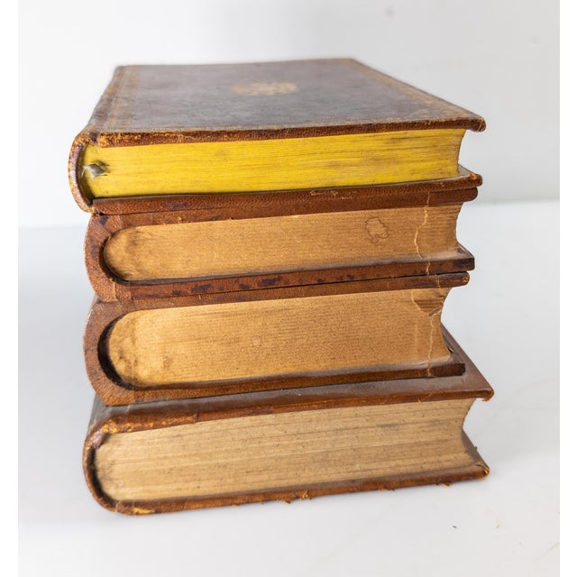 Mid 20th Century 20th Century French Faux Leather Book Box With Bar Set or Tantalus For Sale - Image 5 of 13
