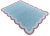 Mid-Century Modern Handmade Cotton Area Rug Natural Vegetable Dyed Flat Weave Sky Blue Scalloped Rug Terracotta Border - 9'x12' For Sale - Image 3 of 11