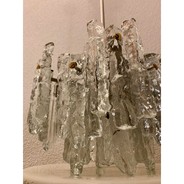 Glass Mid-Century Frosted Glass Pendant by J. T. Kalmar, 1960s For Sale - Image 7 of 18