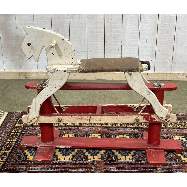 English Wooden Rocking Horse, 1950s, in Good conditions. Designed 1950 to 1959