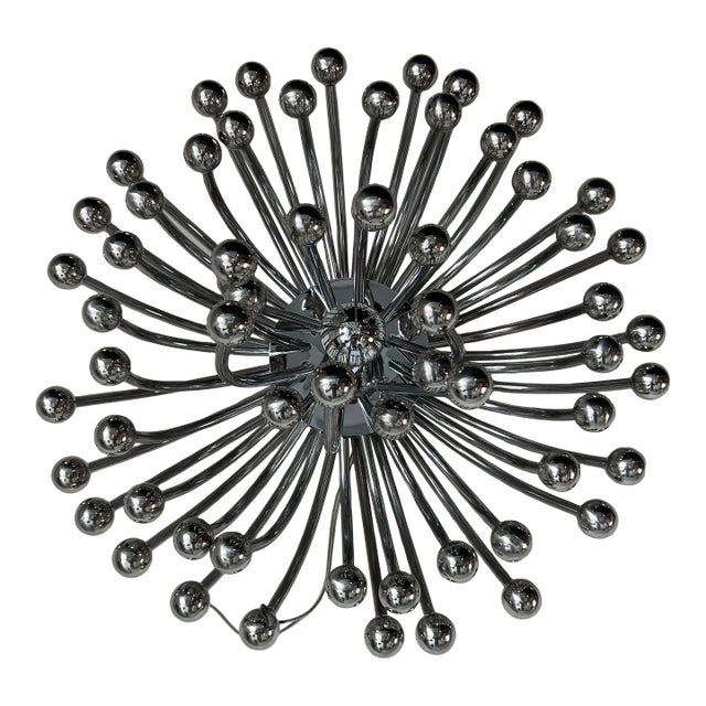 Vintage Italian Design " Pistillo " - Style Chrome Sconce Lamp For Sale