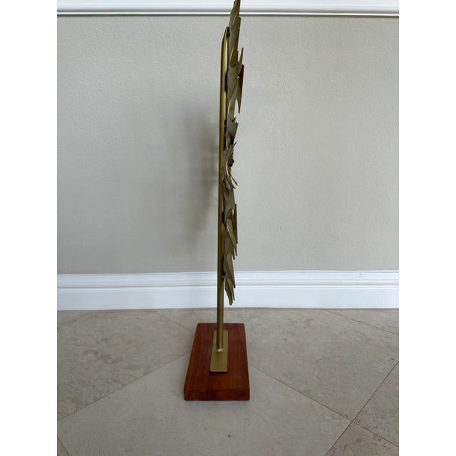 Gold Vintage 31” Brutalist Metal Sunburst Objet in the Manner of Marc Weinstein For Sale - Image 8 of 12