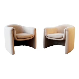 1980s Vladimir Kagan for Preview Biomorphic Freeform Minimalist Armchairs - a Pair For Sale