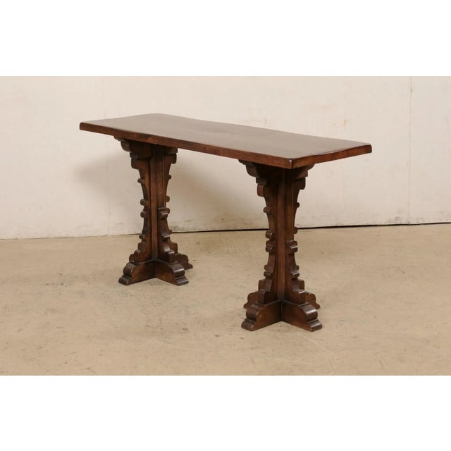 Mid 20th Century French Wood Console Table For Sale - Image 5 of 12