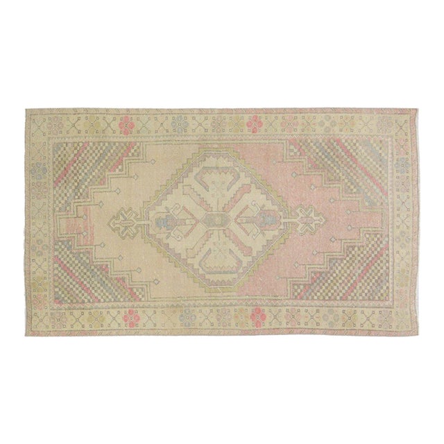 Vintage Turkish Anatolian Hand Knotted Wool Rug, 3'8''x6'8'' For Sale