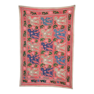 1970s Folk Art Suzani With Mythological Birds, Uzbekistan For Sale