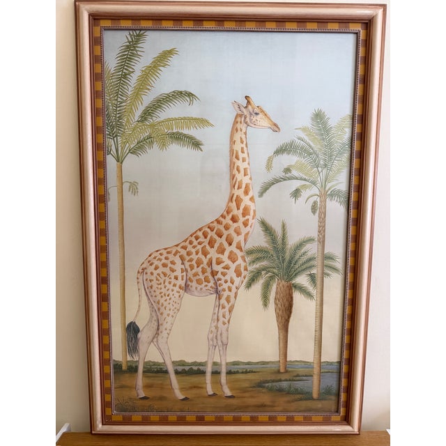Unknwon, Giraffe Prints, 1990s, Wood & Paper, Framed, in Very Good conditions. Designed 1990 to 1999