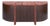Lily Rounded Credenza in Honed Unfilled Red Travertine and Canaletto Walnut from Fred & Juul For Sale