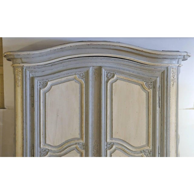 French Regence Bombe Painted "Buffet Deux Corps" For Sale - Image 4 of 10