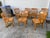 Wood Vintage Mid Century Modern Jasper Seating Co Furniture Bankers Golden Oak Chair Set of 7 For Sale - Image 7 of 12