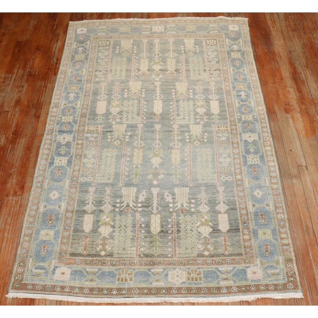 Zabihi Collection Weeping Willow Tree Antique Persian Malayer Rug - 4'11" x 8'5" For Sale In New York - Image 6 of 10