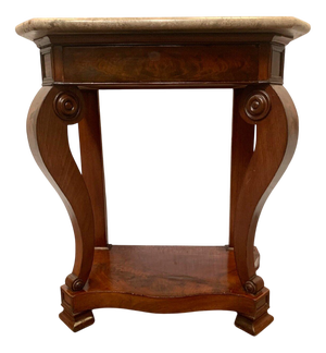 Louis Philippe Console in Mahogany and Veneer, 19th Century