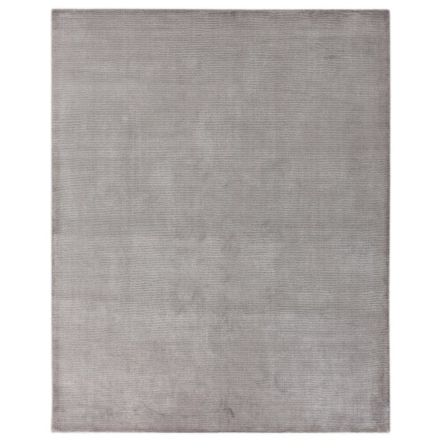 Textile Raven Hand loom Wool/Viscose Gray/White Rug-8'x10'" For Sale - Image 7 of 7