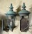 American Timeless Elegance: Pair of Antique Verdigris Brass Wall Lanterns For Sale - Image 3 of 12