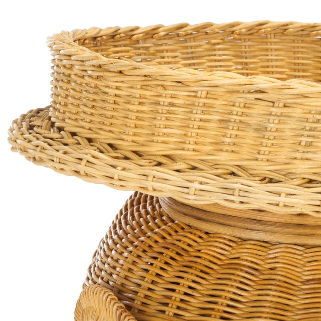 Spritely Home Balford Elephant Rattan Accent Table in Natural For Sale - Image 4 of 9