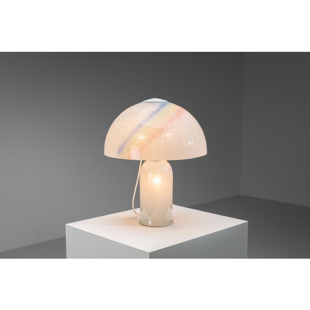 Mid-Century Modern Table Lamp in Bubble Glass with Rainbow Coloured Details from Doria Leuchten, 1970s For Sale - Image 3 of 18