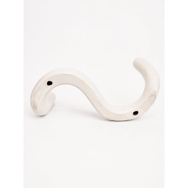 Large Sculptural Organic Modern White Ceramic Double Taper Candle Holder For Sale - Image 4 of 4