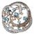 Late 20th Century 18K White Gold Brown Diamond Aquamarine Morganite Huge Ring, Size 7.5 For Sale