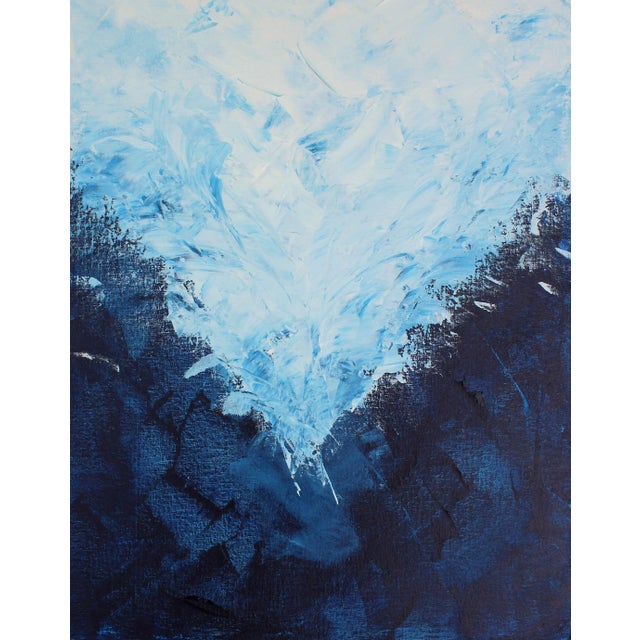 Contemporary "Blues Night" Contemporary Abstract Acrylic Painting For Sale - Image 3 of 9