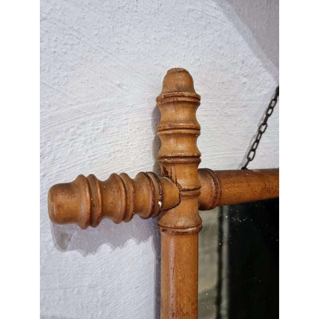 Antique French Faux Bamboo Style Wall Mirror, Early 20th Century For Sale - Image 6 of 11