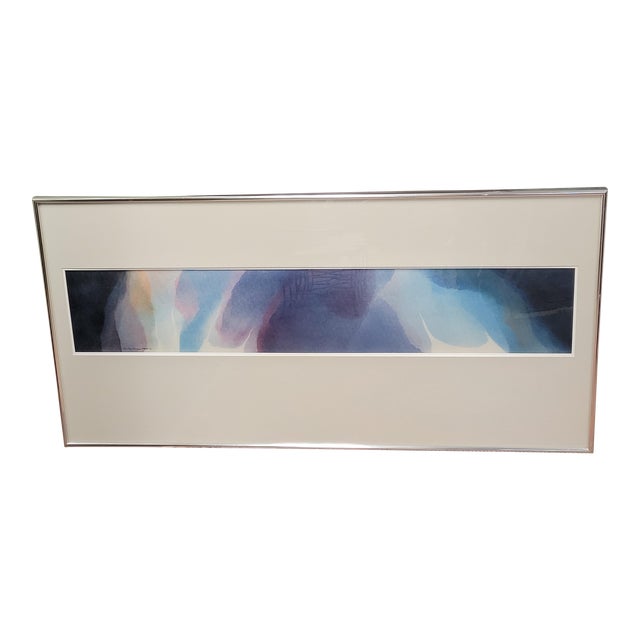 Vintage Framed Abstract Watercolor Painting by Architect and Artist