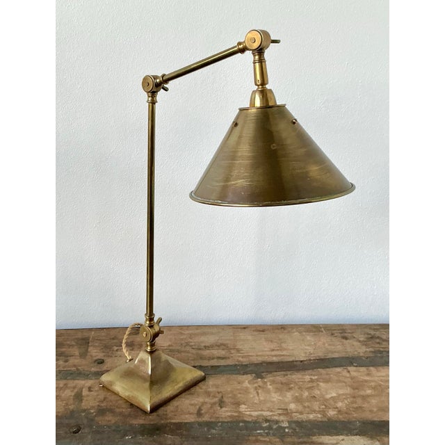 Vintage Boho Burnished Brass Lamp For Sale - Image 9 of 10