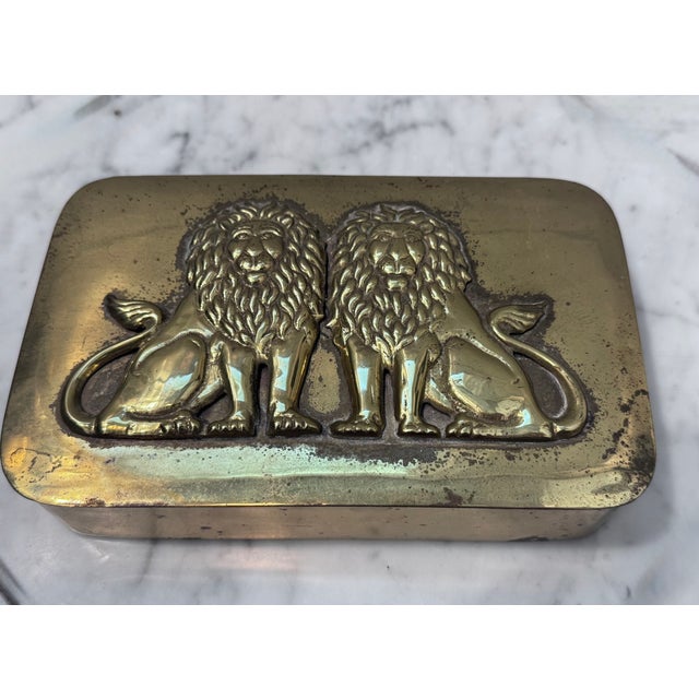 Mid 20th Century Brass Lion Trinket Box For Sale In Saint Louis - Image 6 of 9