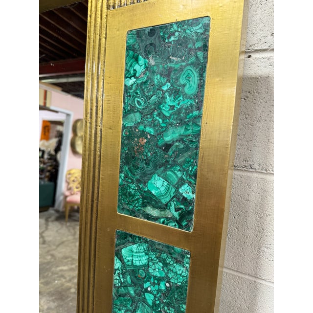 Brown Mr Brown London Brass & Malachite Mirror For Sale - Image 8 of 8