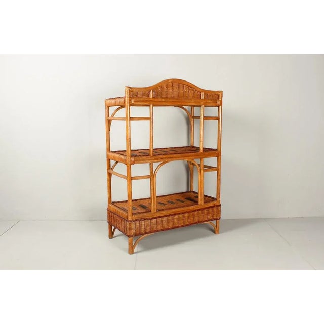 Wood Vintage Shoe Shelf in Wicket, 1950s For Sale - Image 7 of 11