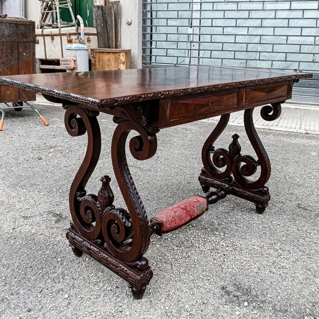 Vintage Carved Desk Table For Sale - Image 13 of 18
